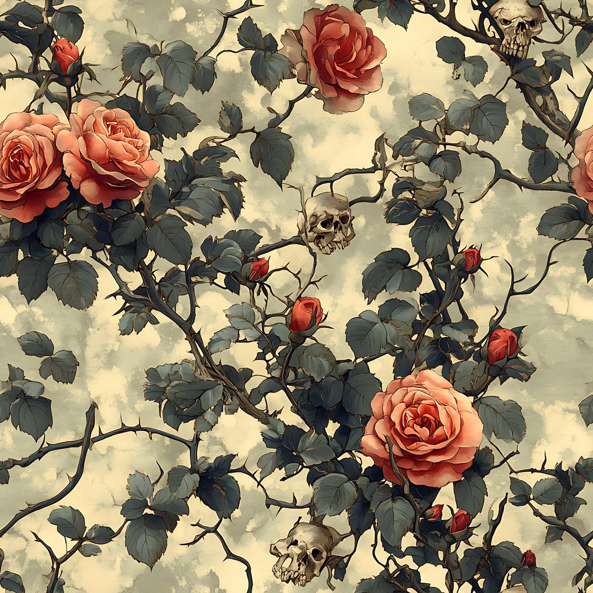Thorned Roses Pattern 13 Minky Fabric