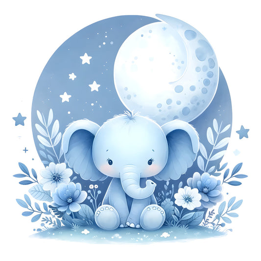 Baby Boy Elephant Fabric Panel 18