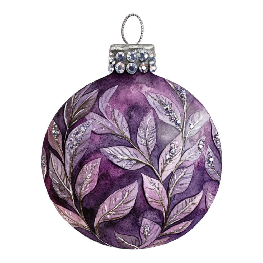 Watercolor Christmas Ornaments Fabric Panel 25