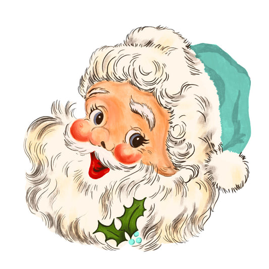 Blue Hat Santas Fabric Panel 4