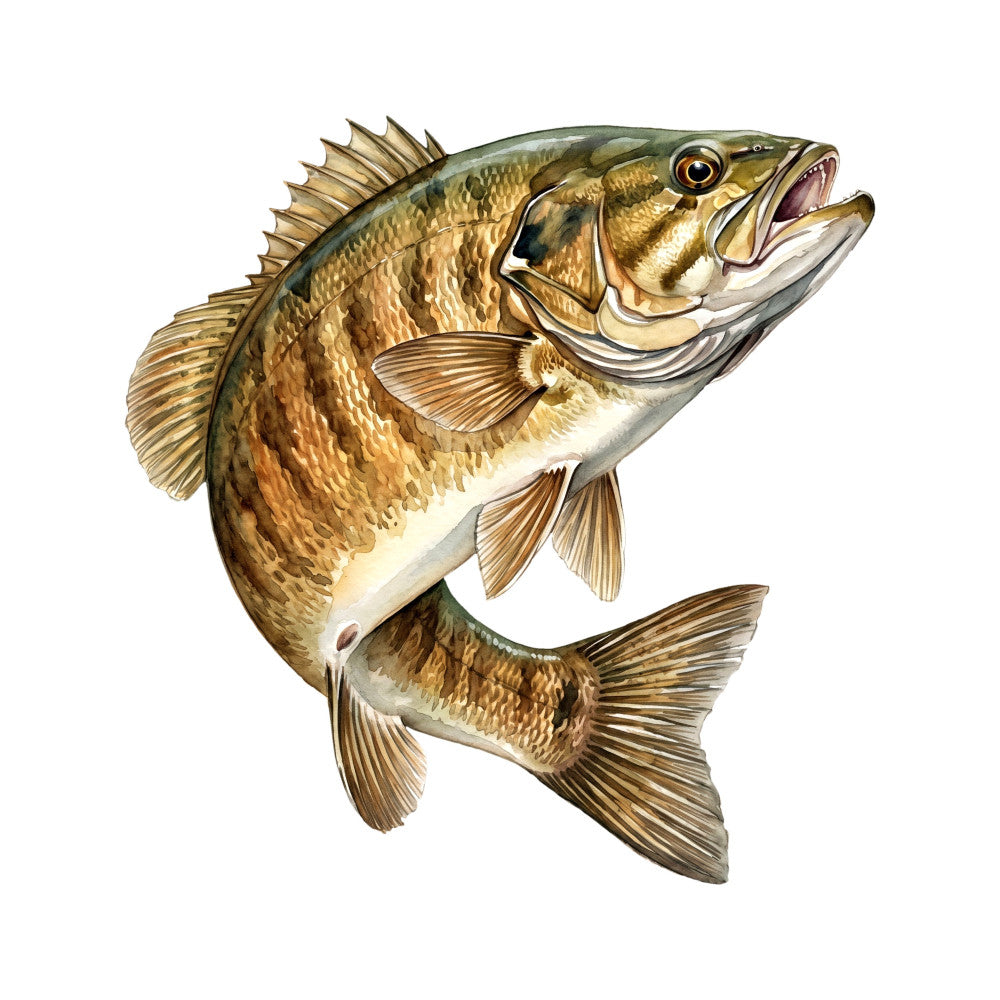 bass fish, largemouth bass, fishing, fish illustration, gold, tan, bronze, cream, olive green, realistic fish, wildlife, nature, animals, aquatic, water, fishing enthusiast, sportfish, detailed illustration, traditional style, elegant, rustic, outdoor themed, cabin decor, fishing lodge, mens interest, novelty print, fish motif
