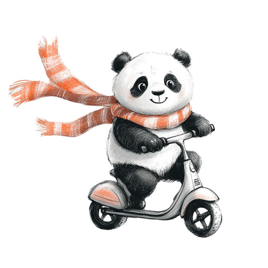Cute Panda Bears Fabric Panel 28
