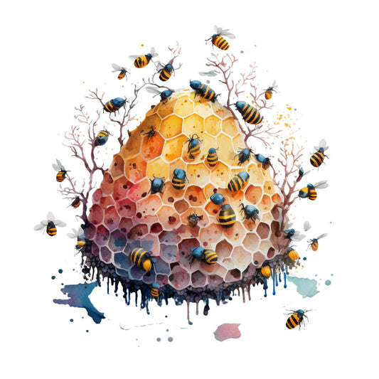 Honey Bees Fabric Panel 13