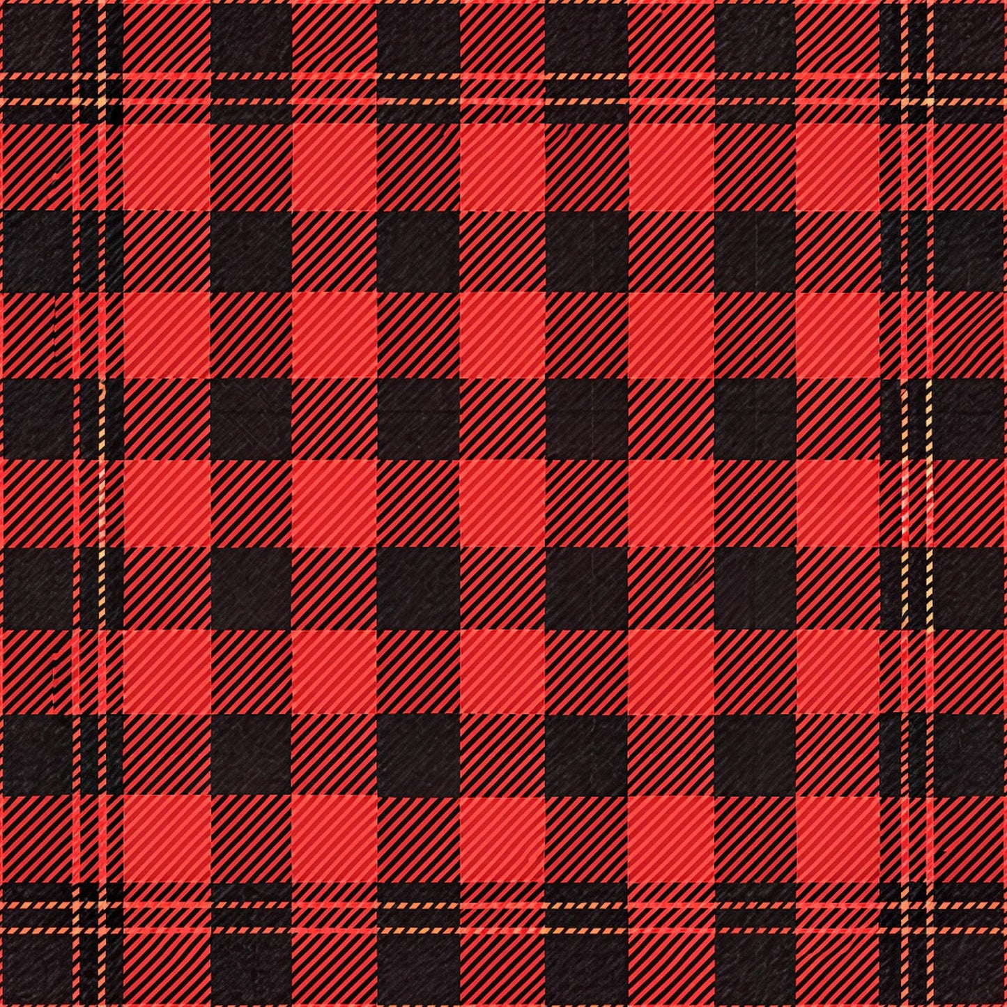 Classic Red and Black Buffalo Plaid Pattern 8 Quilting Cotton Fabric