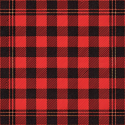 Classic Red and Black Buffalo Plaid Pattern 8 Quilting Cotton Fabric