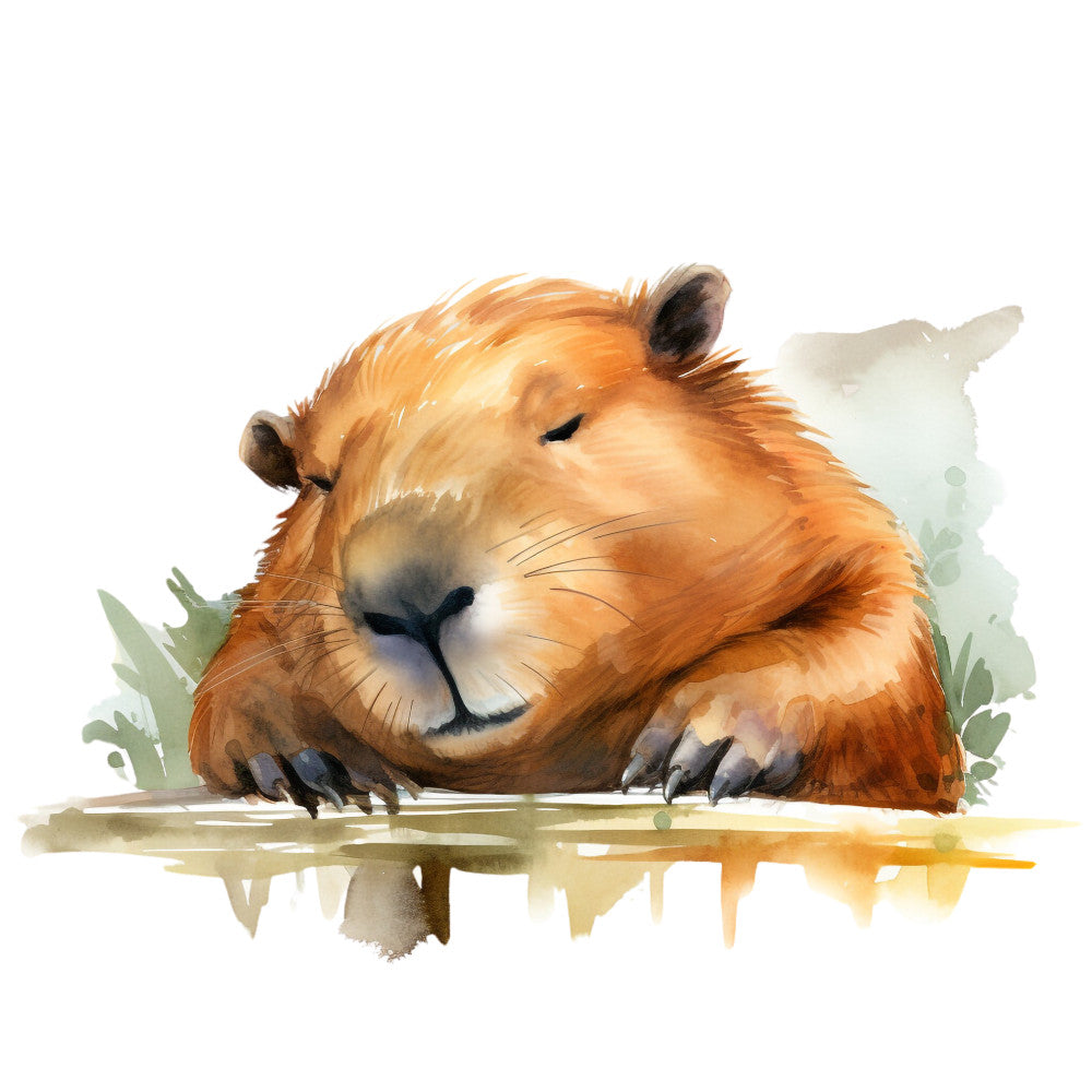 Watercolor Capybaras Fabric Panel 9