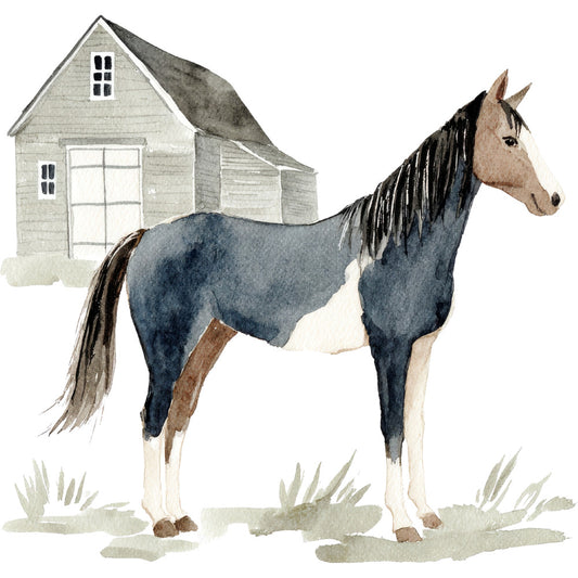 Watercolor Horses Fabric Panel 15