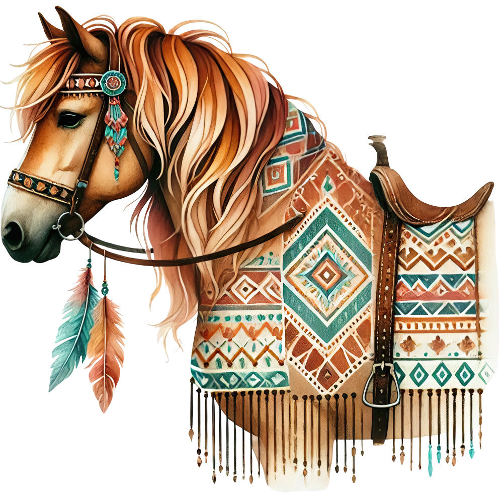 Boho Horses Fabric Panel 3