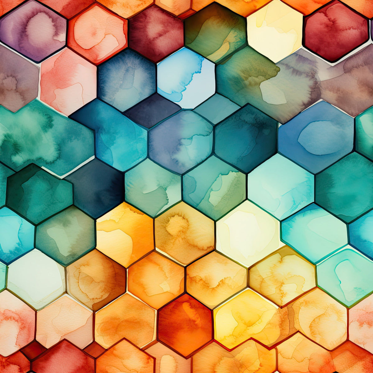 Painted Hexies Pattern 5 Minky Fabric