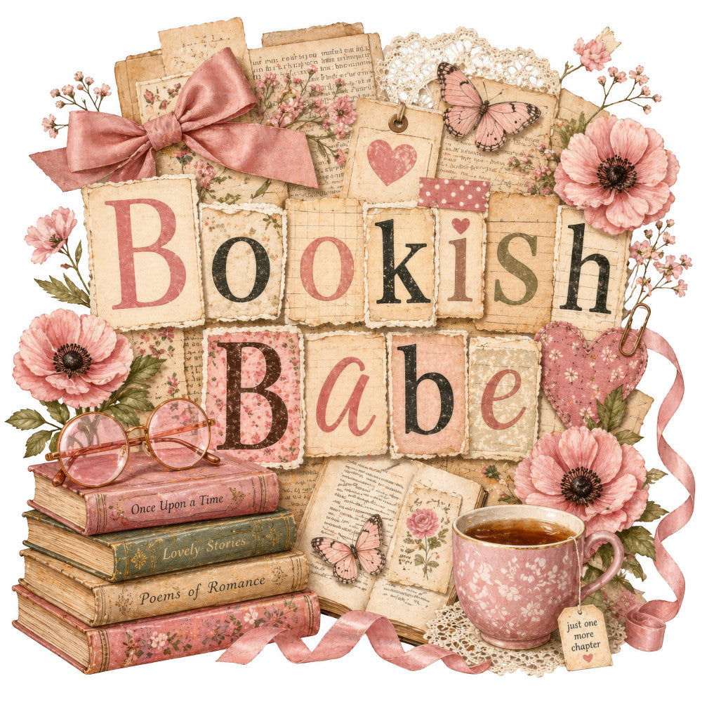 bookish babe, vintage books, dusty rose, coral pink, cream, tan, literary theme, floral, butterflies, hearts, lace, vintage tea, romantic, whimsical, rustic, shabby chic, cottage core, book lover, reading themed, gerbera daisies, baby shower, nursery, feminine, elegant, antique, storybook, botanical, ribbon bow, retro, nostalgic