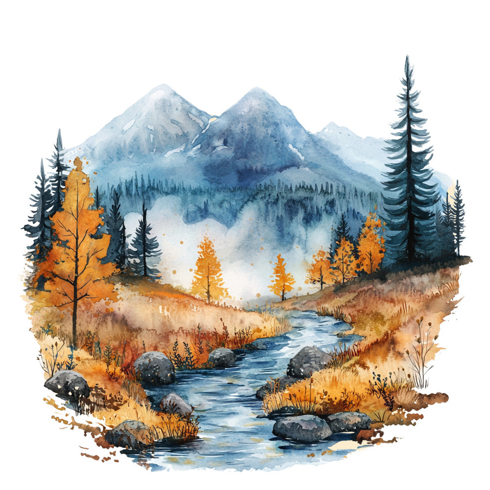 Autumn Landscape Fabric Panel 4