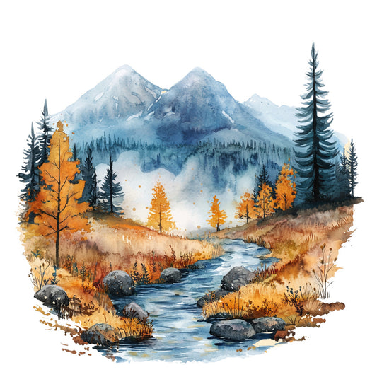 Autumn Landscape Fabric Panel 4