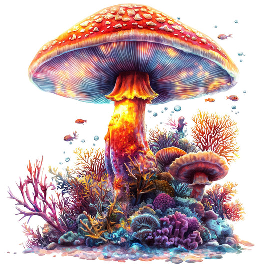 Underwater Mushrooms Fabric Panel 27