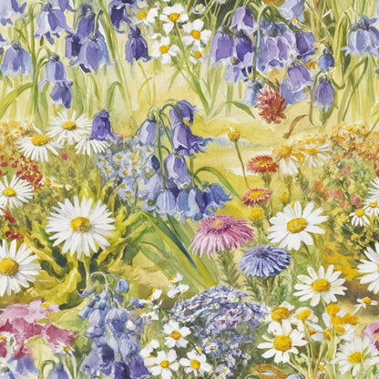Painted Meadow Pattern 17 Minky Fabric