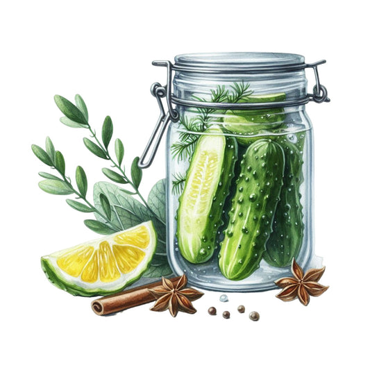 Pickle in a Glass Jar Fabric Panel 7