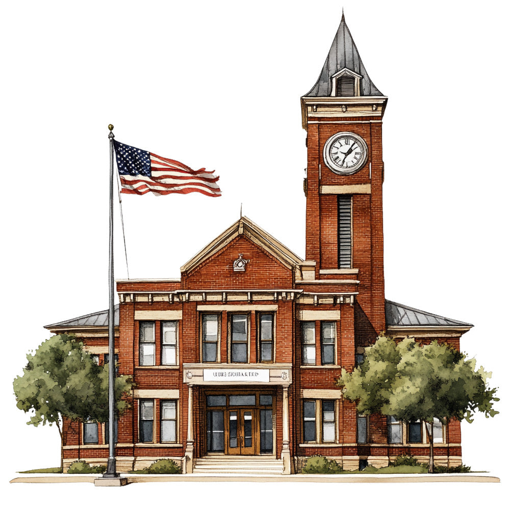 Watercolor Texas Fabric Panel 17