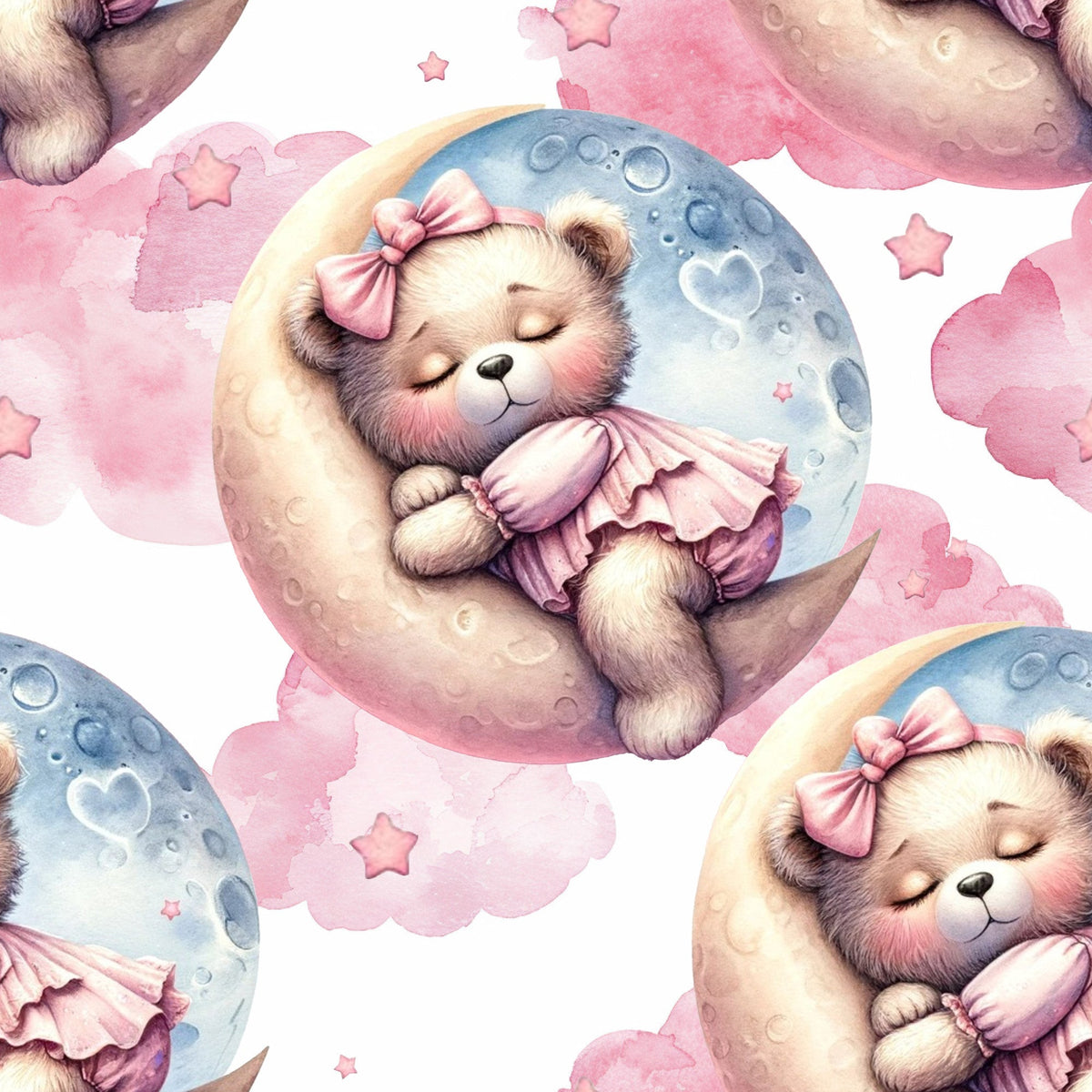 Rosy Balloon Cubs Pattern 4 Minky Fabric