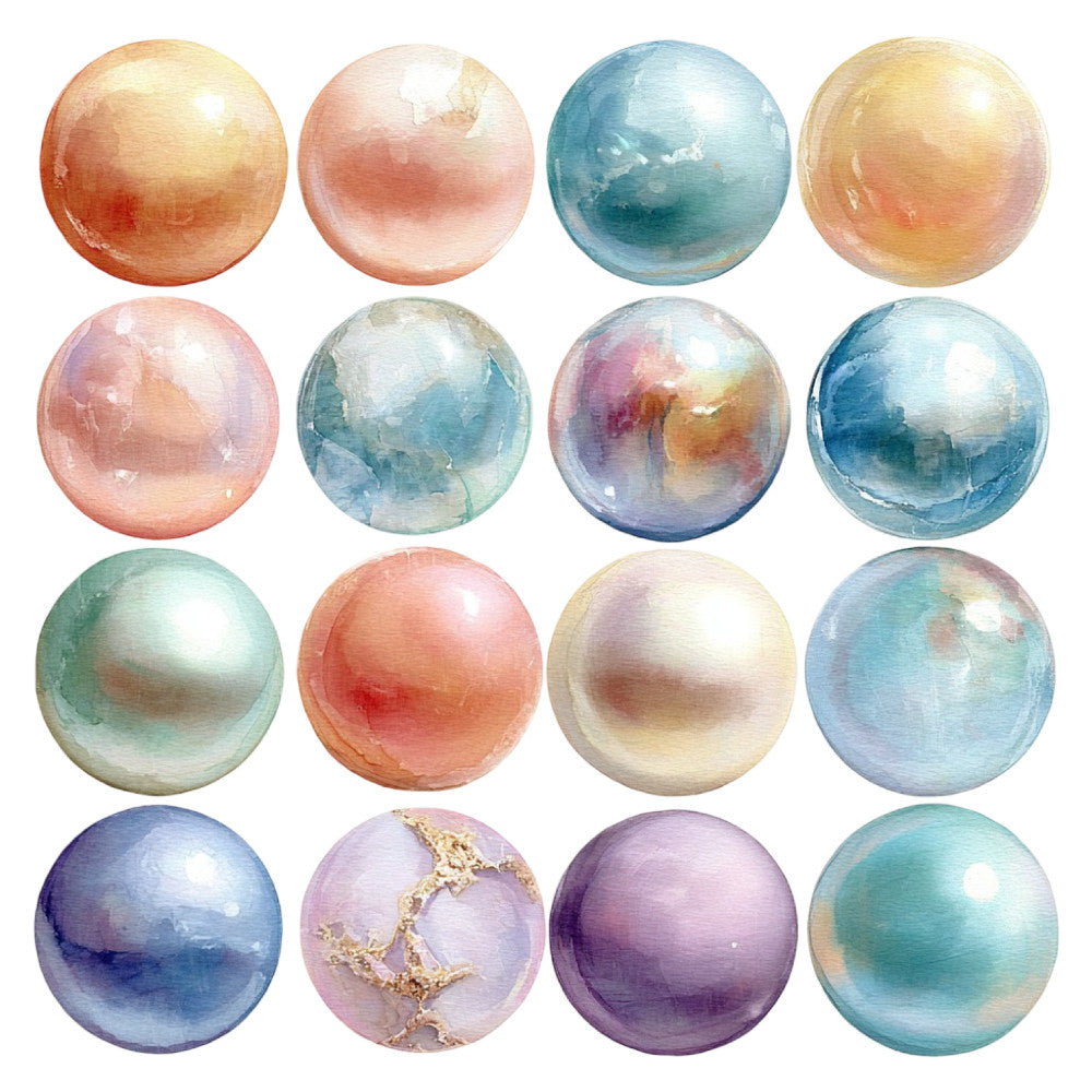 watercolor spheres, painted orbs, abstract circles, celestial, cosmic, dreamy, whimsical, modern, contemporary, pearl pink, dusty rose, sage green, teal blue, lavender, navy blue, coral, peach, cream, metallic accents, gold leaf, iridescent, shimmering, botanical, nature-inspired, elegant, artistic, three-dimensional, dimensional, decorative, wall art
