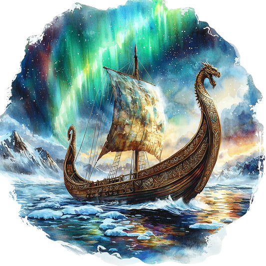 Viking Ships Fabric Panel 21