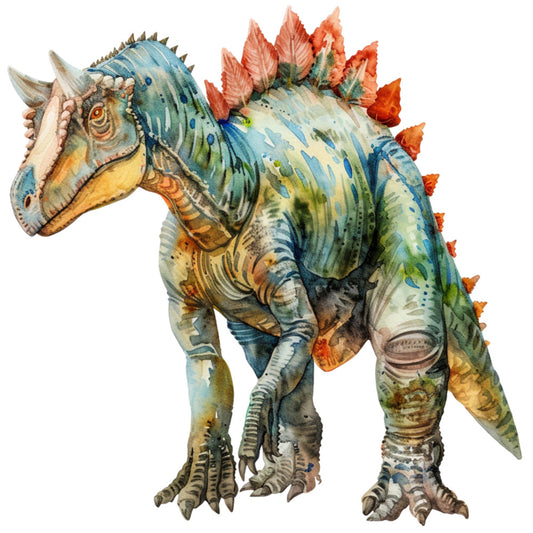 Watercolor Dinosaurs Fabric Panel 27