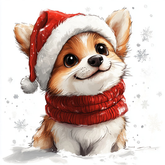 Christmas Dogs Fabric Panel 16