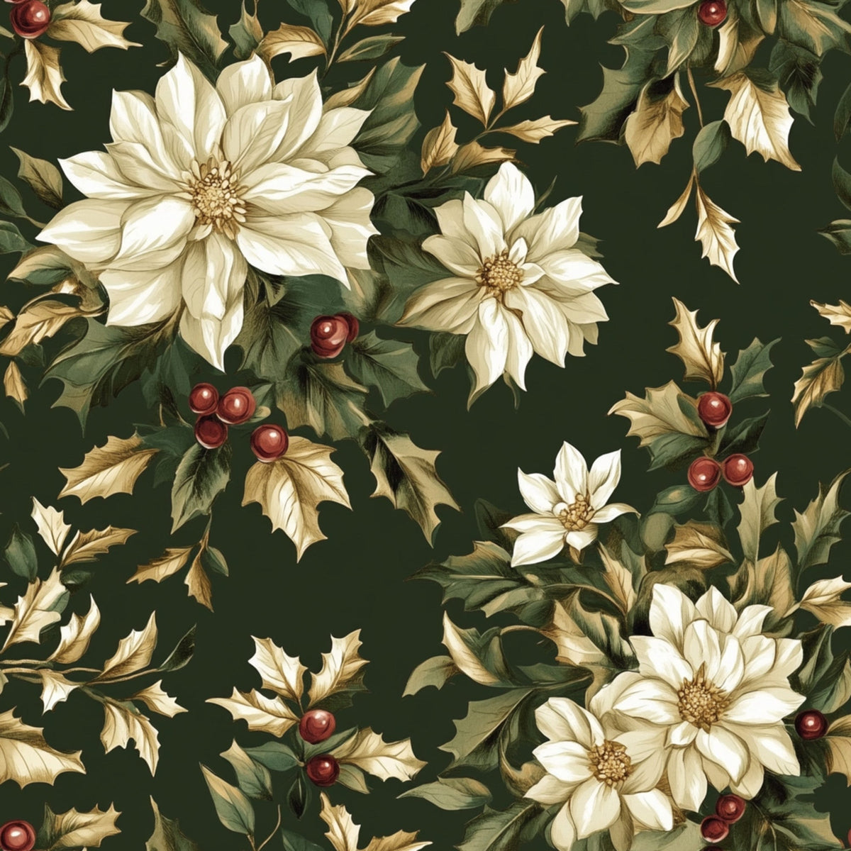 Yuletide Blooms Pattern 12 Minky Fabric