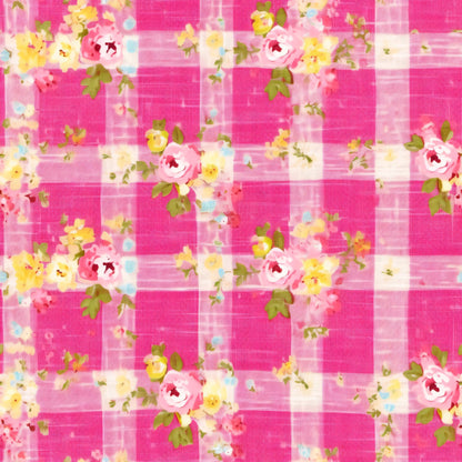 Rosy Gingham Pattern 12 Minky Fabric