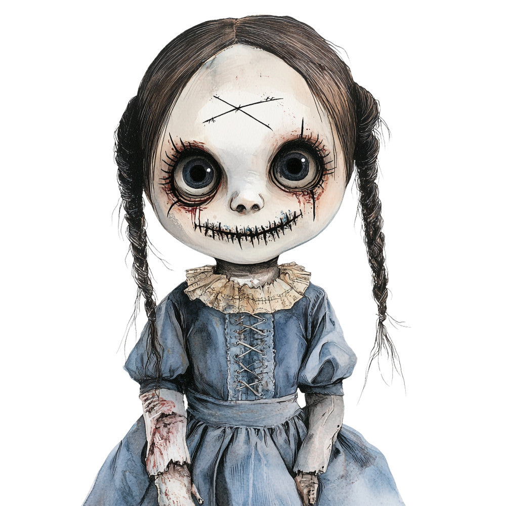 Creepy Dolls Fabric Panel 5