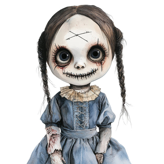 Creepy Dolls Fabric Panel 5