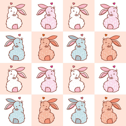 Sweetheart Rabbits Pattern 1 Minky Fabric