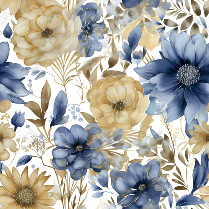 Gilded Indigo Pattern 6 Minky Fabric