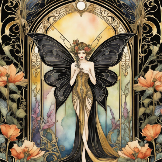 Art Nouveau Fairies Fabric Panel 22