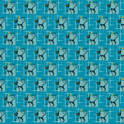 Atomic Kitty Pattern 1 Quilting Cotton Fabric