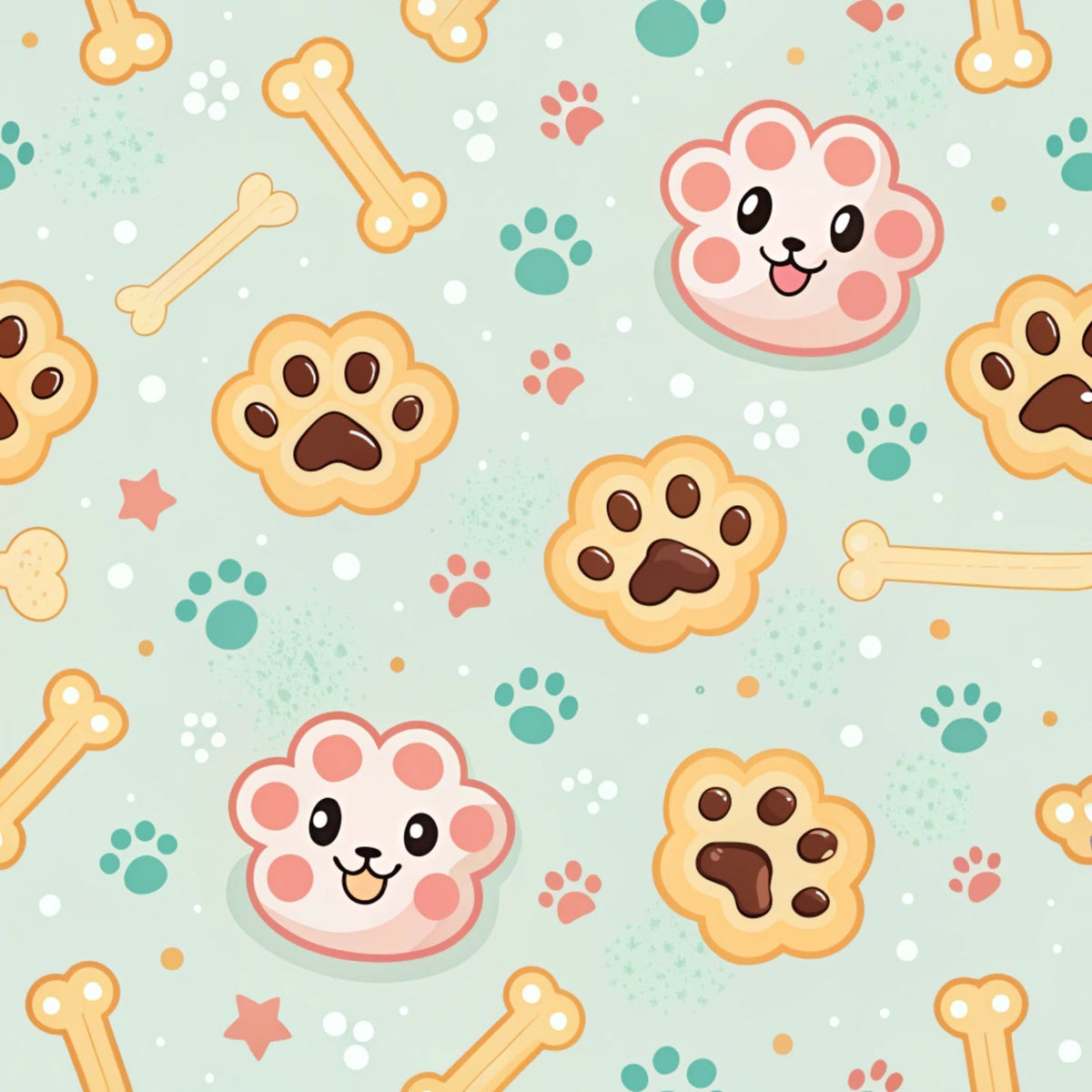 Puppy Prints Pattern 22 Minky Fabric