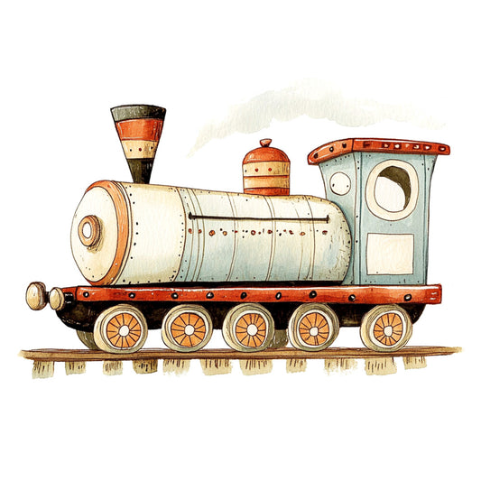 Cute Trains Fabric Panel 16