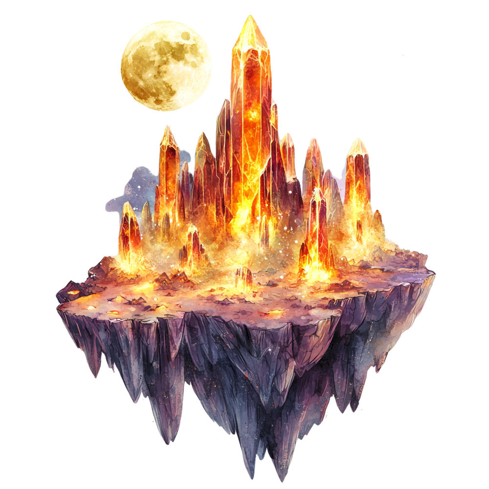 Fire Moon Crystals Fabric Panel 12