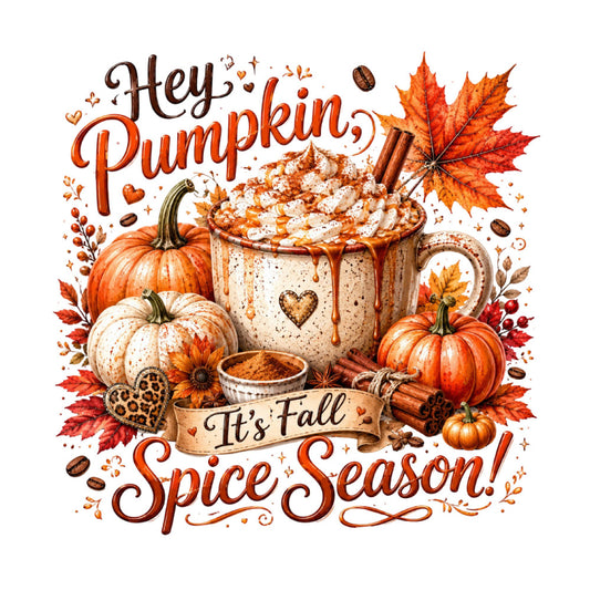 hey pumpkin, pumpkin spice, fall, autumn, spice season, orange, cream, brown, cinnamon, warm tones, pumpkins, maple leaves, cinnamon sticks, coffee beans, sunflowers, hearts, whimsical, rustic, cozy, seasonal, harvest, thanksgiving, autumn leaves, decorative, vintage style, farmhouse, coffee themed, sweet treats, fall beverage