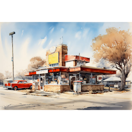 Retro Diner Fabric Panel 8