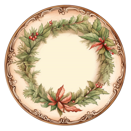 Antique Christmas Fabric Panel 17