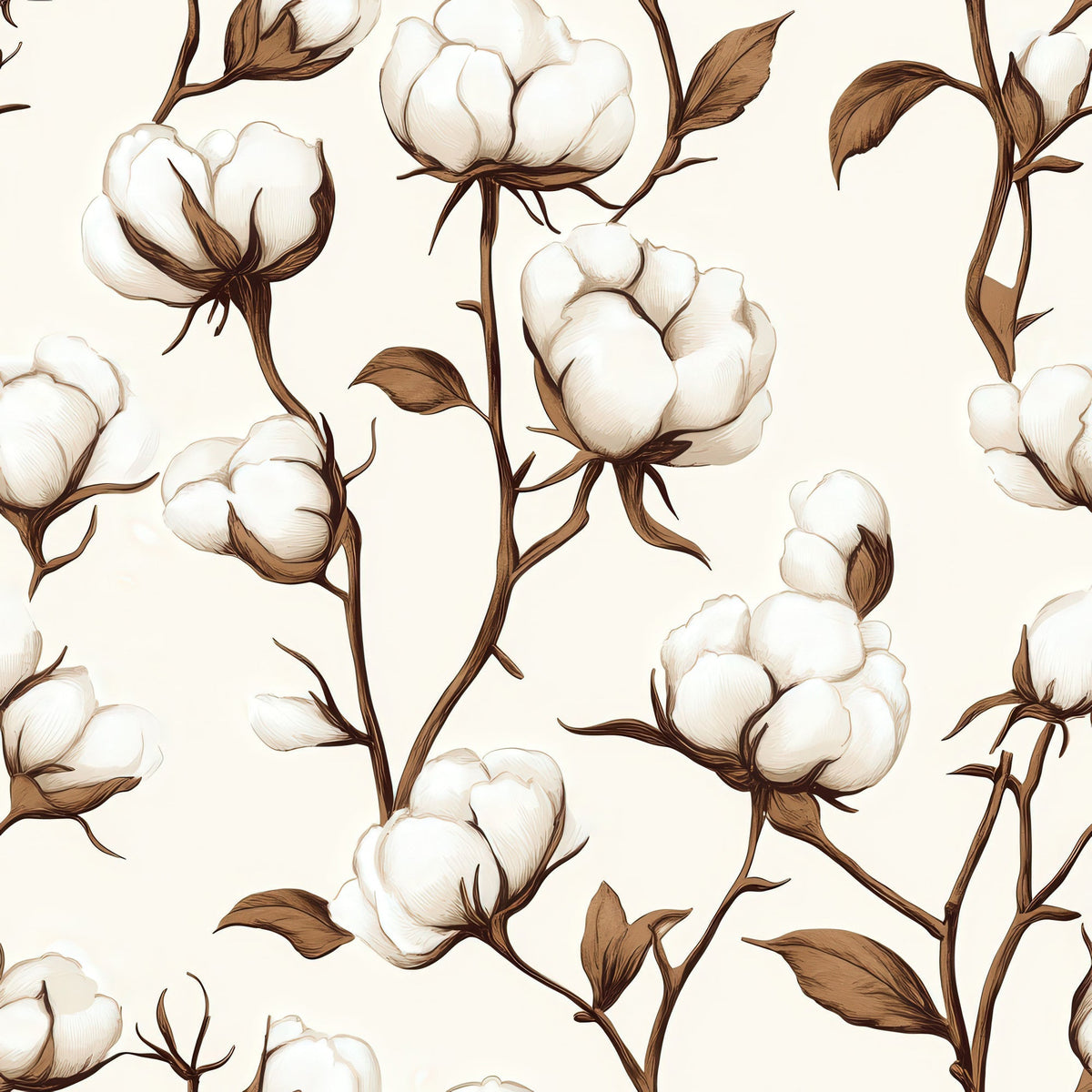 Ivory Boll Harvest Pattern 11 Minky Fabric