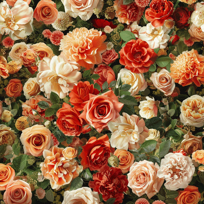 Realistic Flower Patch Pattern 12 Quilting Cotton Fabric