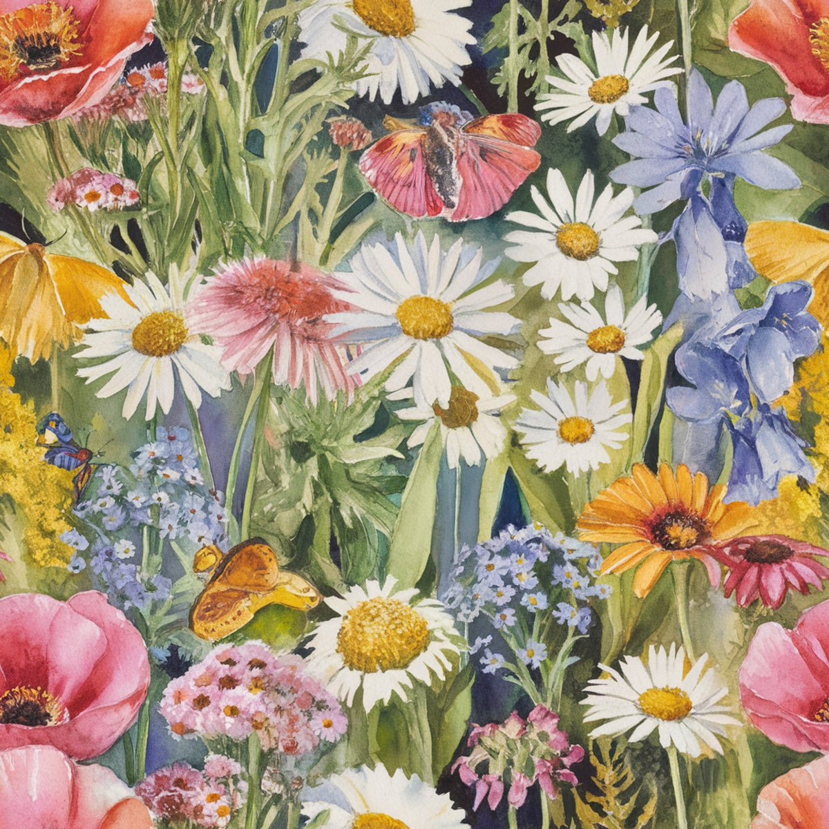 Painted Meadow Pattern 11 Minky Fabric