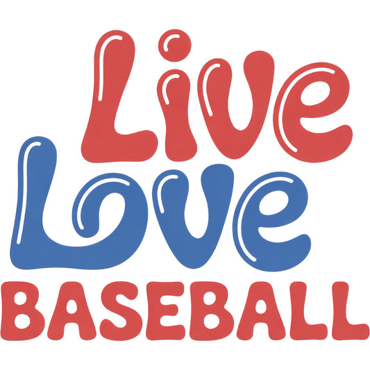 love, baseball, sports, red, blue, patriotic, americana, team spirit, sports fan, athletic, text design, typography, inspirational, motivational, modern, casual, youth, kids, boys, men, game day, fan wear, americana theme, bold letters, color block, two-tone, graphic design