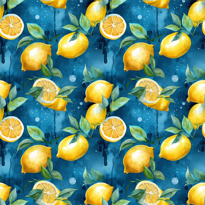 Lemons and Citrus Sour Splash Pattern 7 Quilting Cotton Fabric