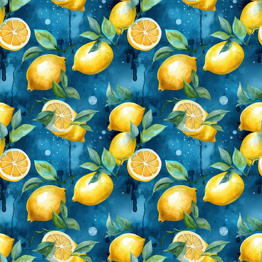 Lemons and Citrus Sour Splash Pattern 7 Quilting Cotton Fabric