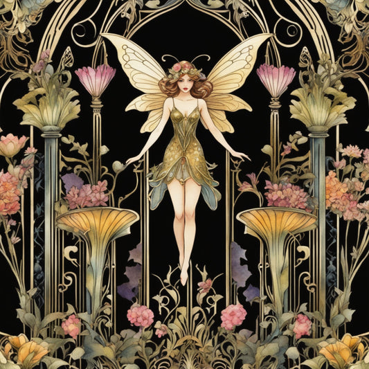 Art Nouveau Fairies Fabric Panel 23