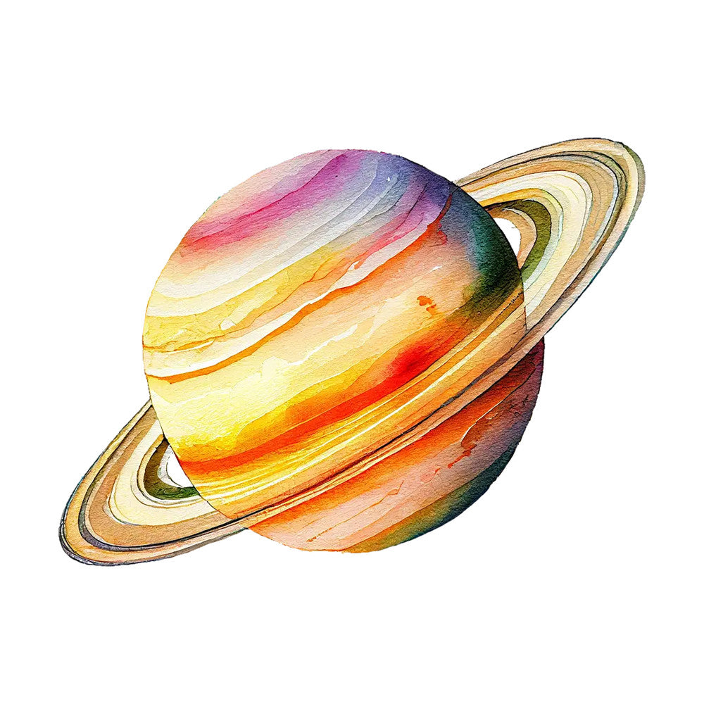 Watercolor Space Planet Fabric Panel 3