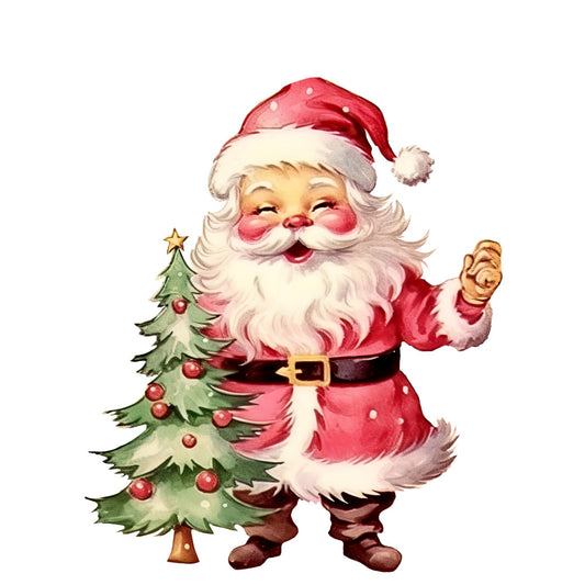 Retro Santa Claus Fabric Panel 1