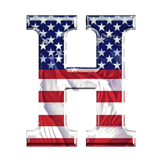 Grunge American Flag Alphabet Fabric Panel 15