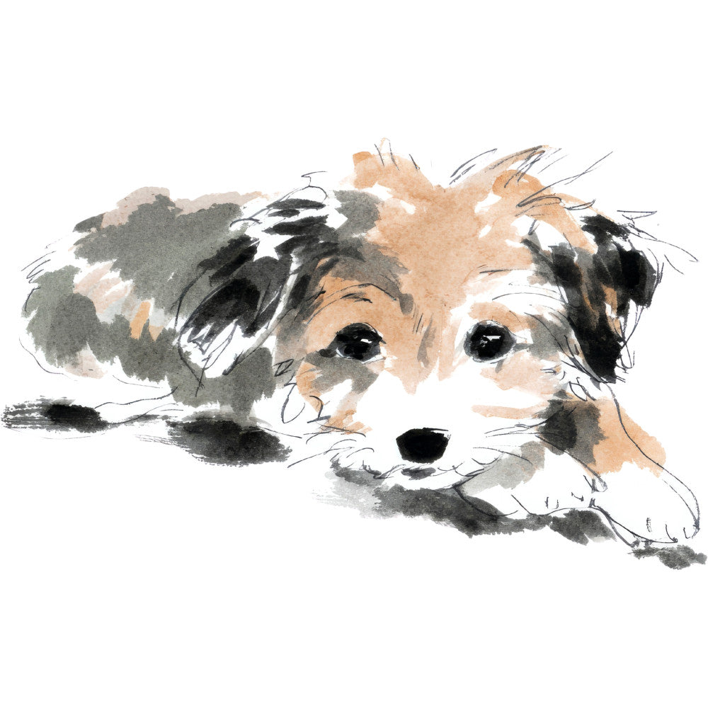 Handdrawn Doodle Dog Fabric Panel 63